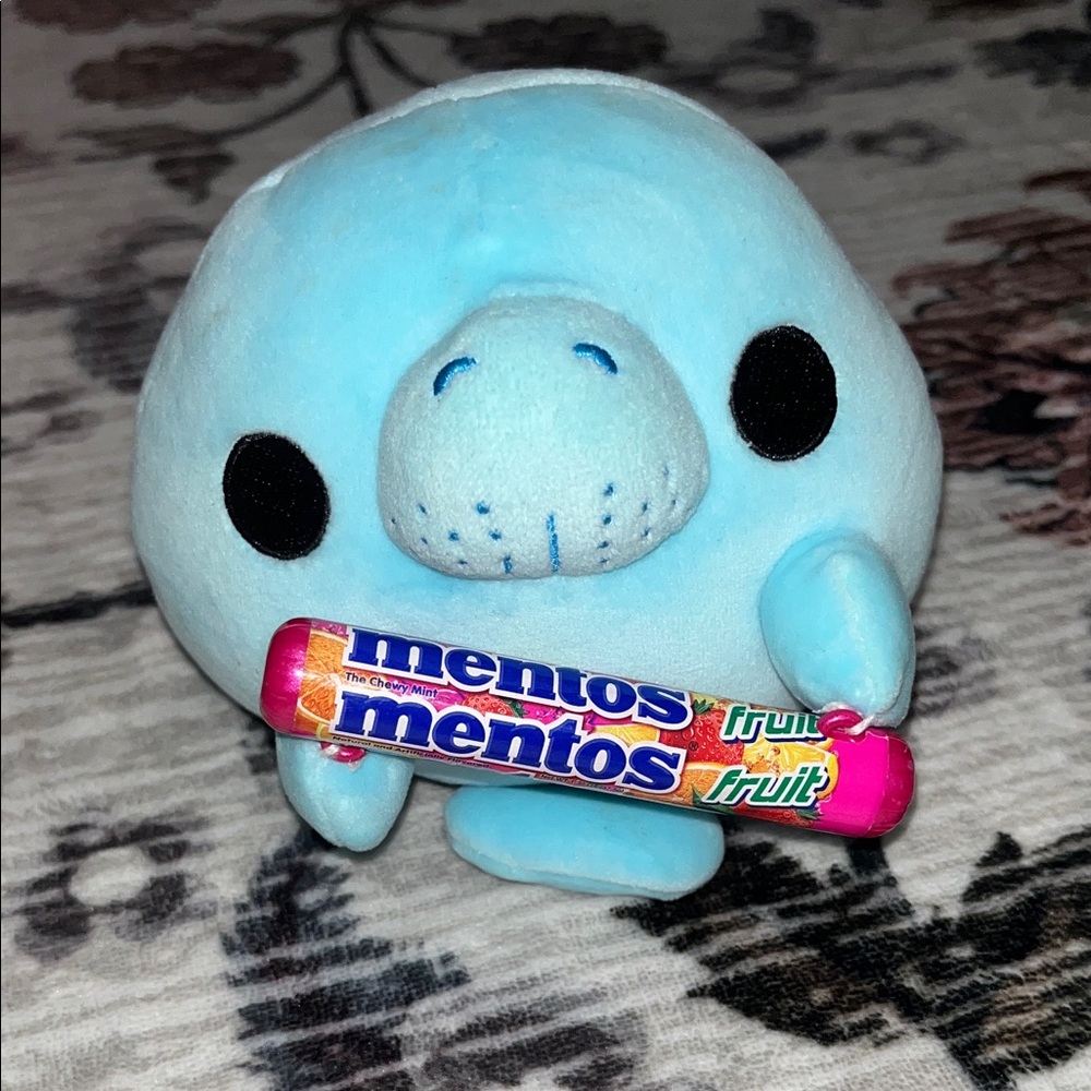 Cute Blue Plush Toy with Mentos